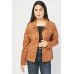 Brown Front Pocket Style Suedette Jacket